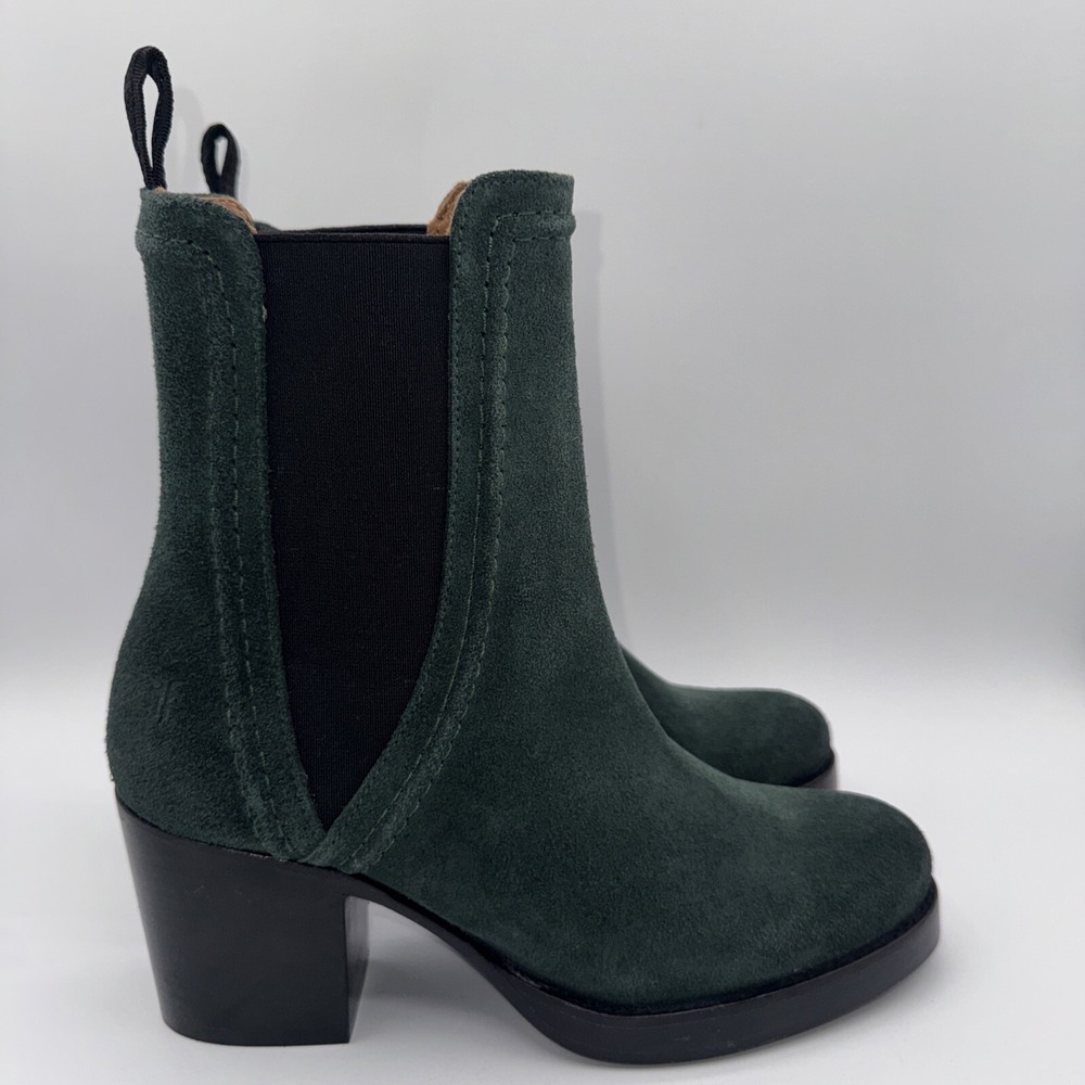 Frye Jean Boots Women's Size 7 Forest Green Suede - Picture 12 of 15